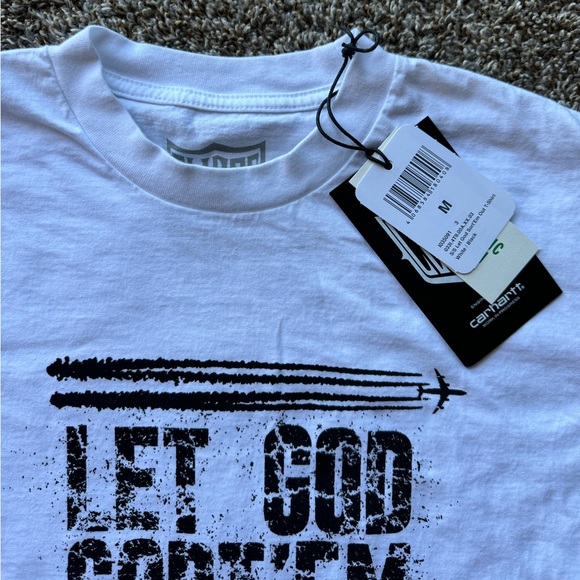 Clipse x Carhartt WIP Let God Sort Em Out collaboration white t-shirt sz Medium - Picture 6 of 7